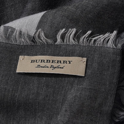 Burberry Modal Wool Giant Check Scarf Dark Trench 4 of 4
