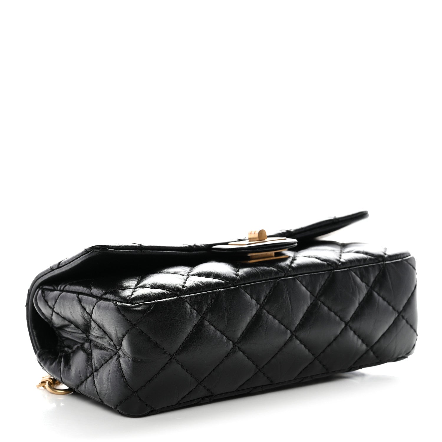Chanel Aged Calfskin Quilted 2.55 Reissue Chain Waist Bag Black 4 of 12