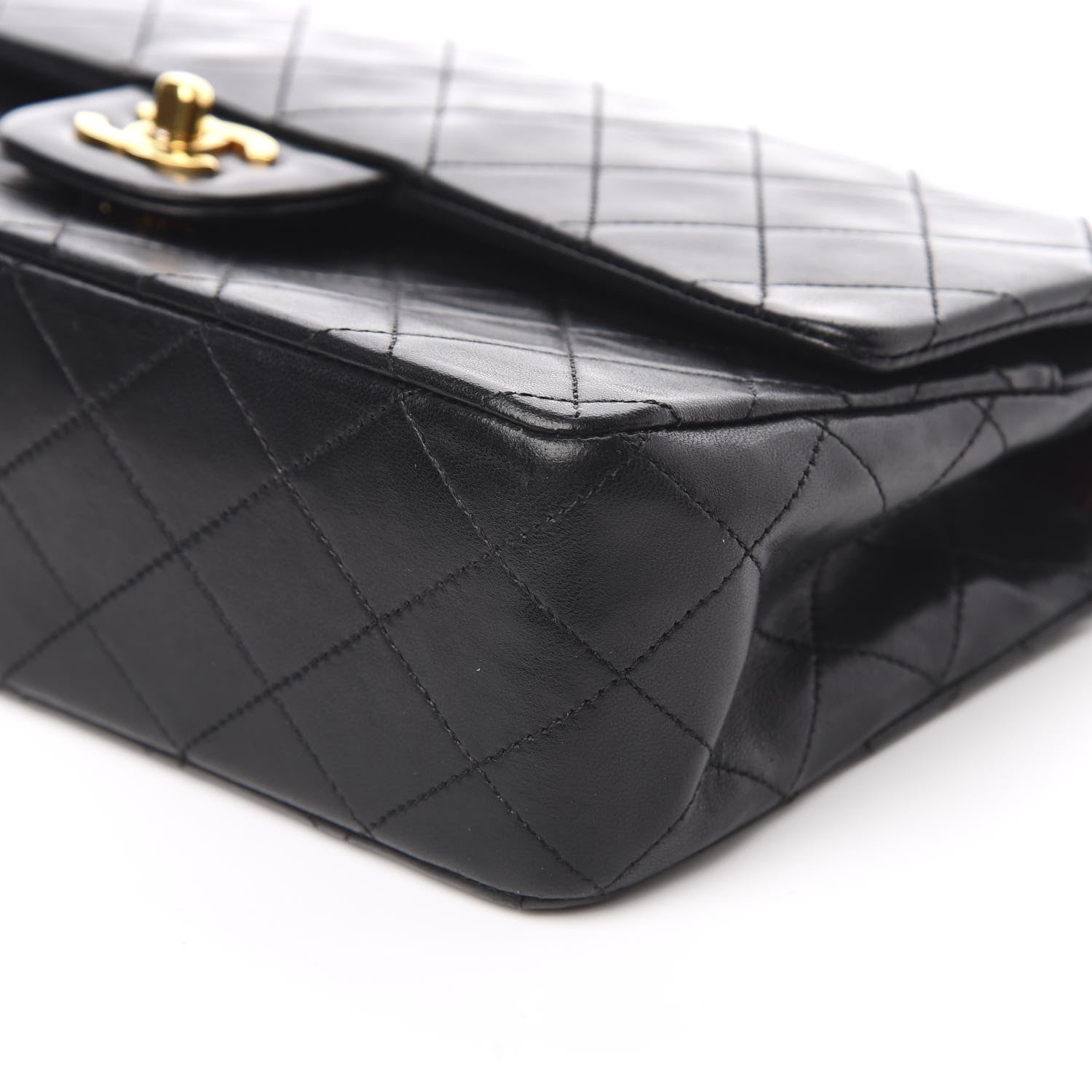 Chanel Lambskin Quilted Medium Double Flap Black 11 of 13