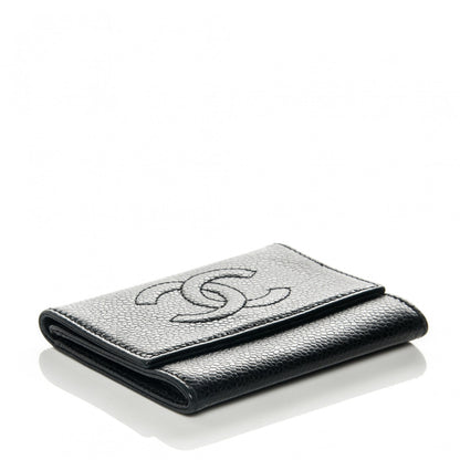 Chanel Caviar Timeless CC Compact Wallet Black 4 of 8