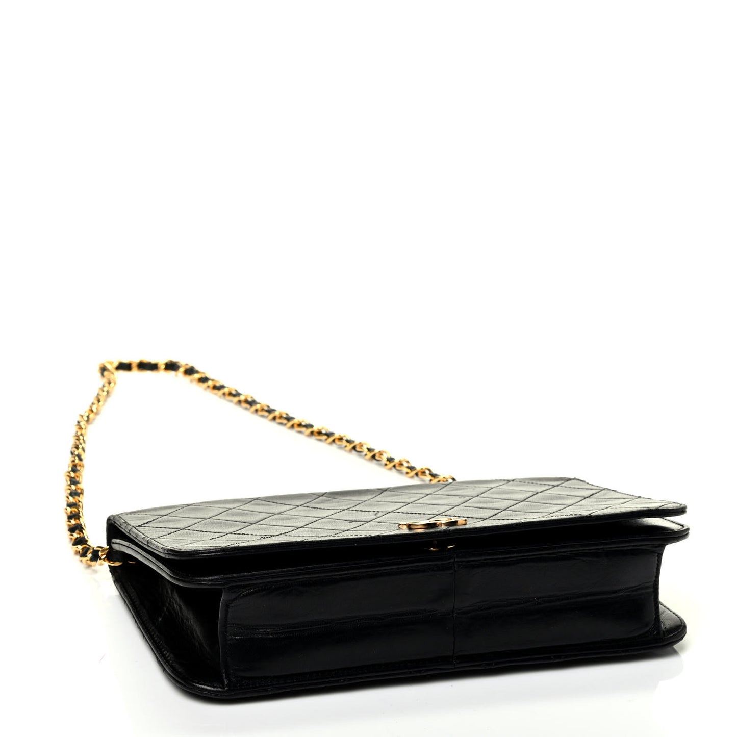 Lambskin Quilted Small Single Flap Black
