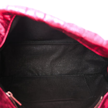 Balenciaga Metallized Crushed Calfskin Quilted Small Monaco Shoulder Bag Pink 5 of 10