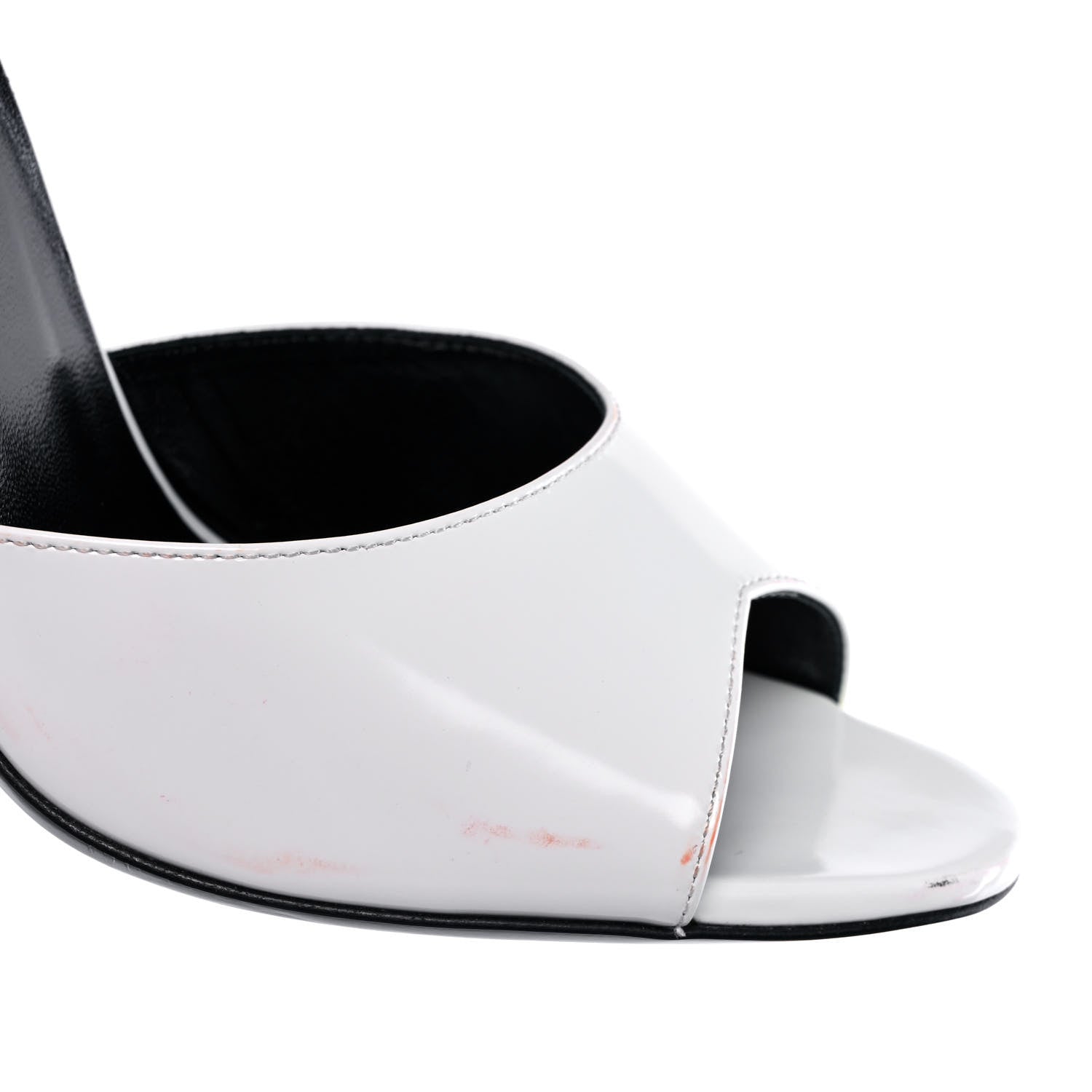 Gucci Polished Calfskin Scarlet High Heel Slide Sandals 38.5 Great White 8 of 11