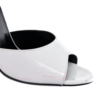 Gucci Polished Calfskin Scarlet High Heel Slide Sandals 38.5 Great White 8 of 11