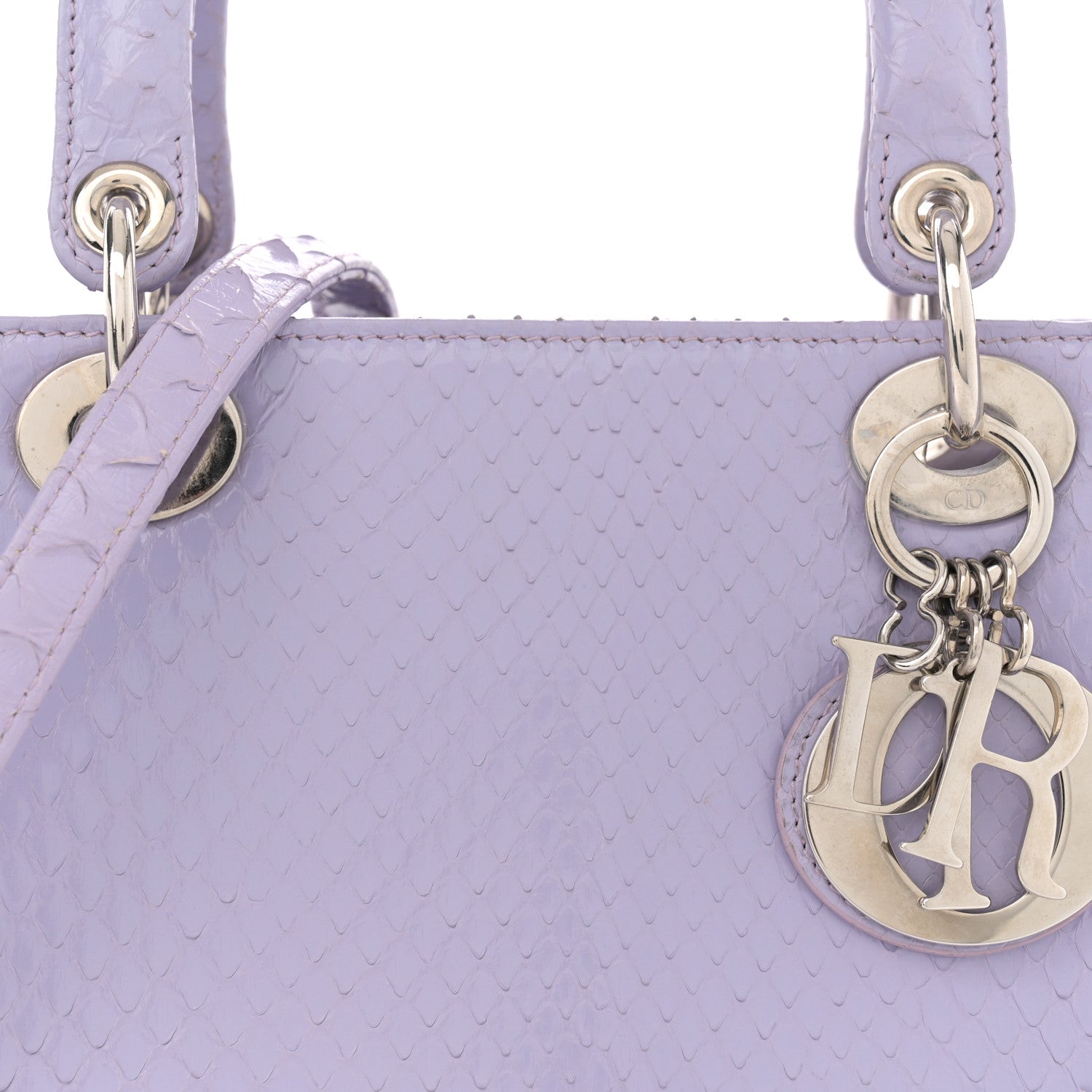 Christian Dior Snakeskin Medium Lady Dior Purple 8 of 13