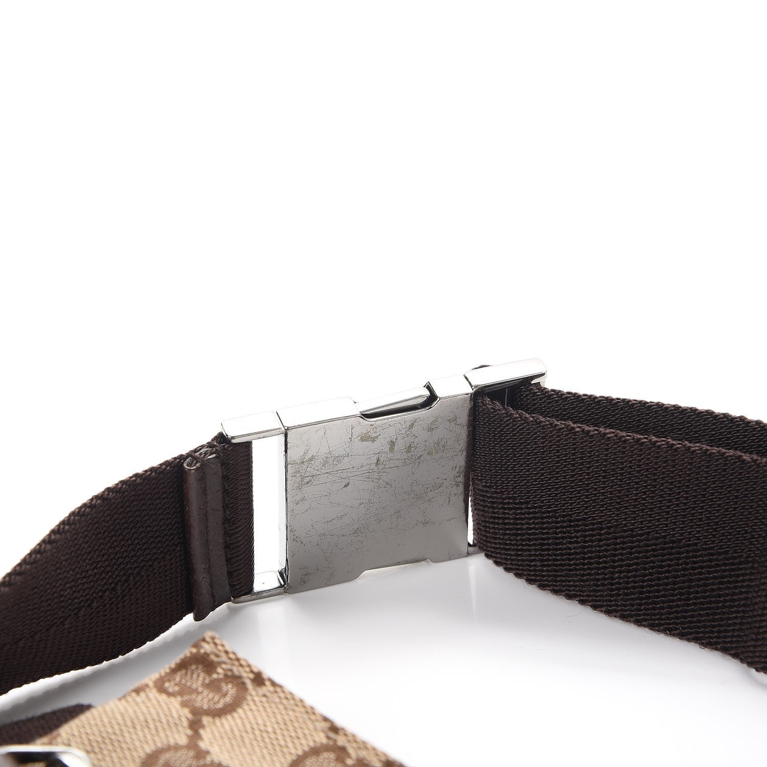 Gucci GG Monogram Double Pocket Belt Bag Dark Brown 9 of 11