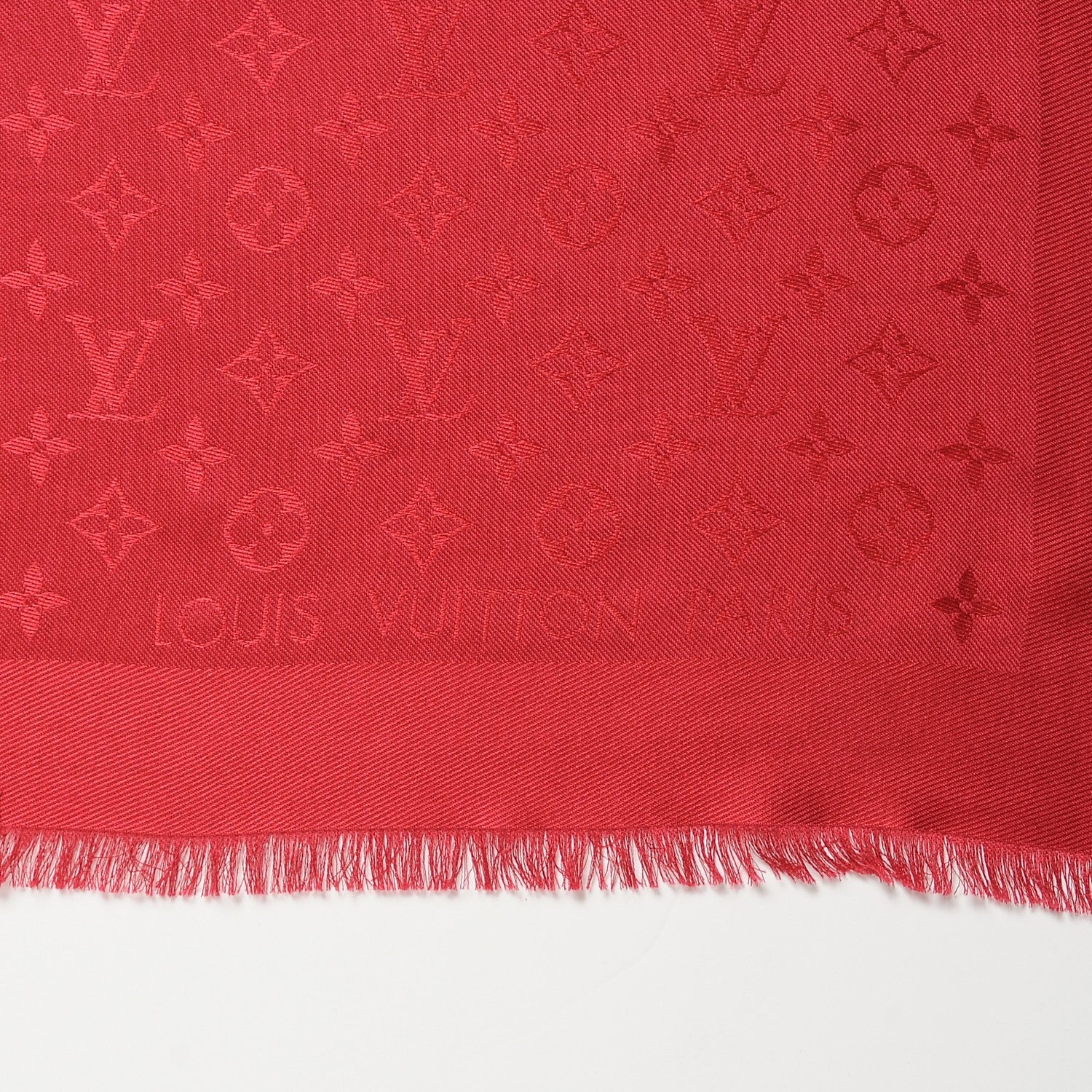 Louis Vuitton Silk Wool Monogram Shawl Pomme D'Amour 3 of 5
