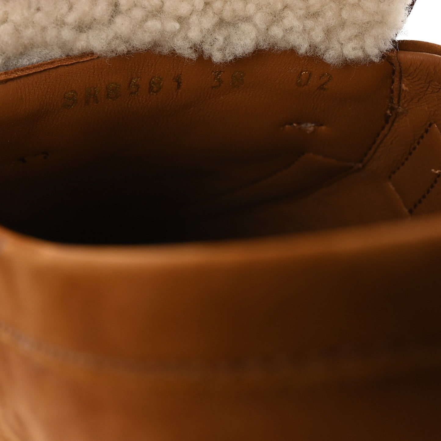 Suede Shearling Baguette Mules 38 Caramello Latte