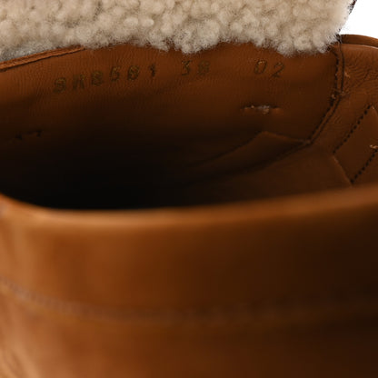 Fendi Suede Shearling Baguette Mules 38 Caramello Latte 9 of 10