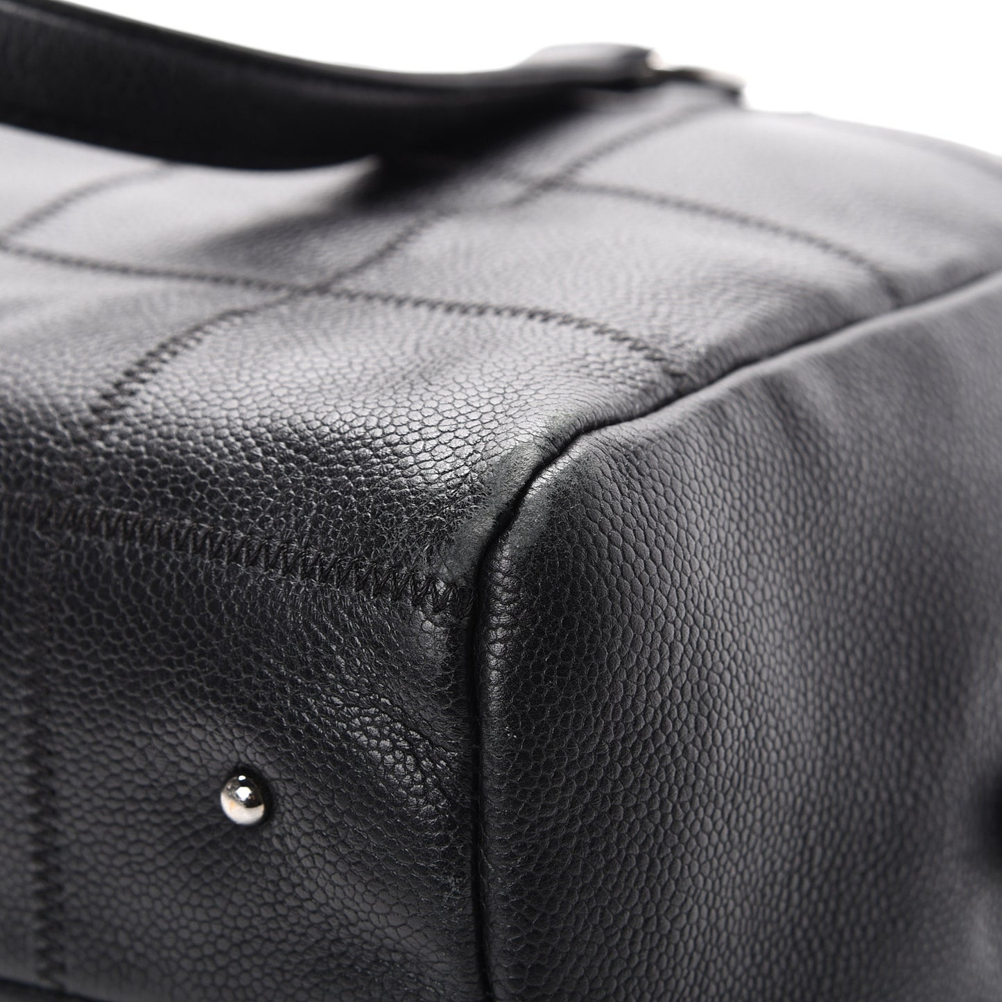 Caviar Square Stitched Bowler Black