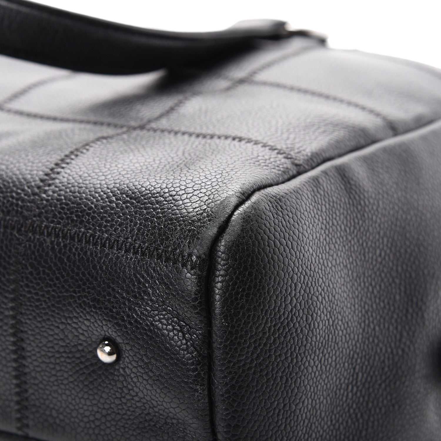 Chanel Caviar Square Stitched Bowler Black 10 of 15