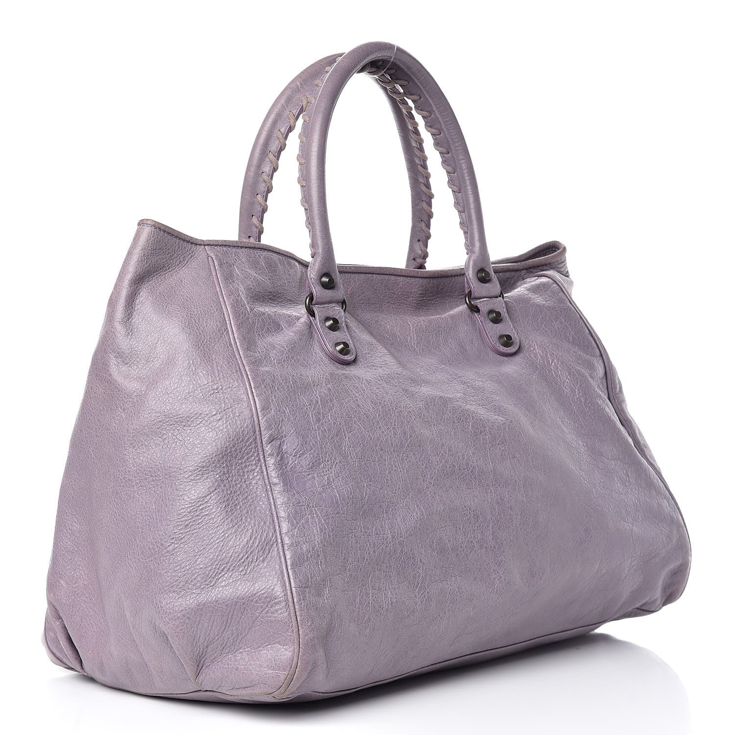 Balenciaga Agneau Classic Hardware Large Sunday Tote Glycine 3 of 17