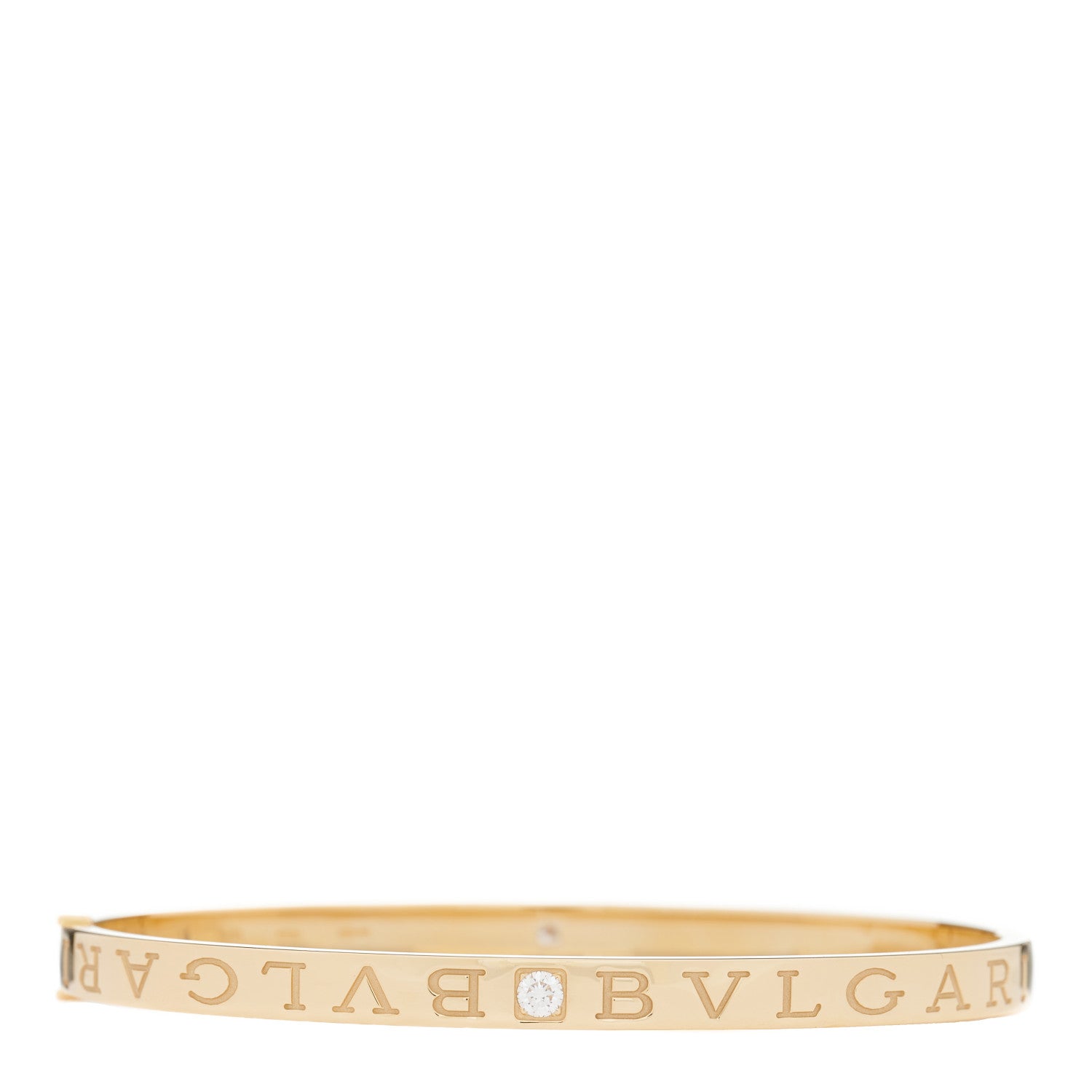 Bulgari 18K Yellow Gold Diamond B.Zero1 Essential Bangle Bracelet L 1 of 5