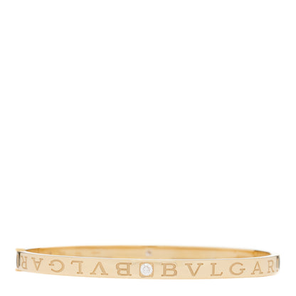 Bulgari 18K Yellow Gold Diamond B.Zero1 Essential Bangle Bracelet L 1 of 5