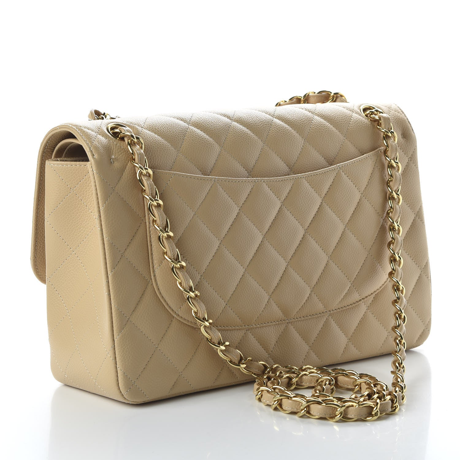 Chanel Caviar Quilted Jumbo Double Flap Beige Clair 3 of 11