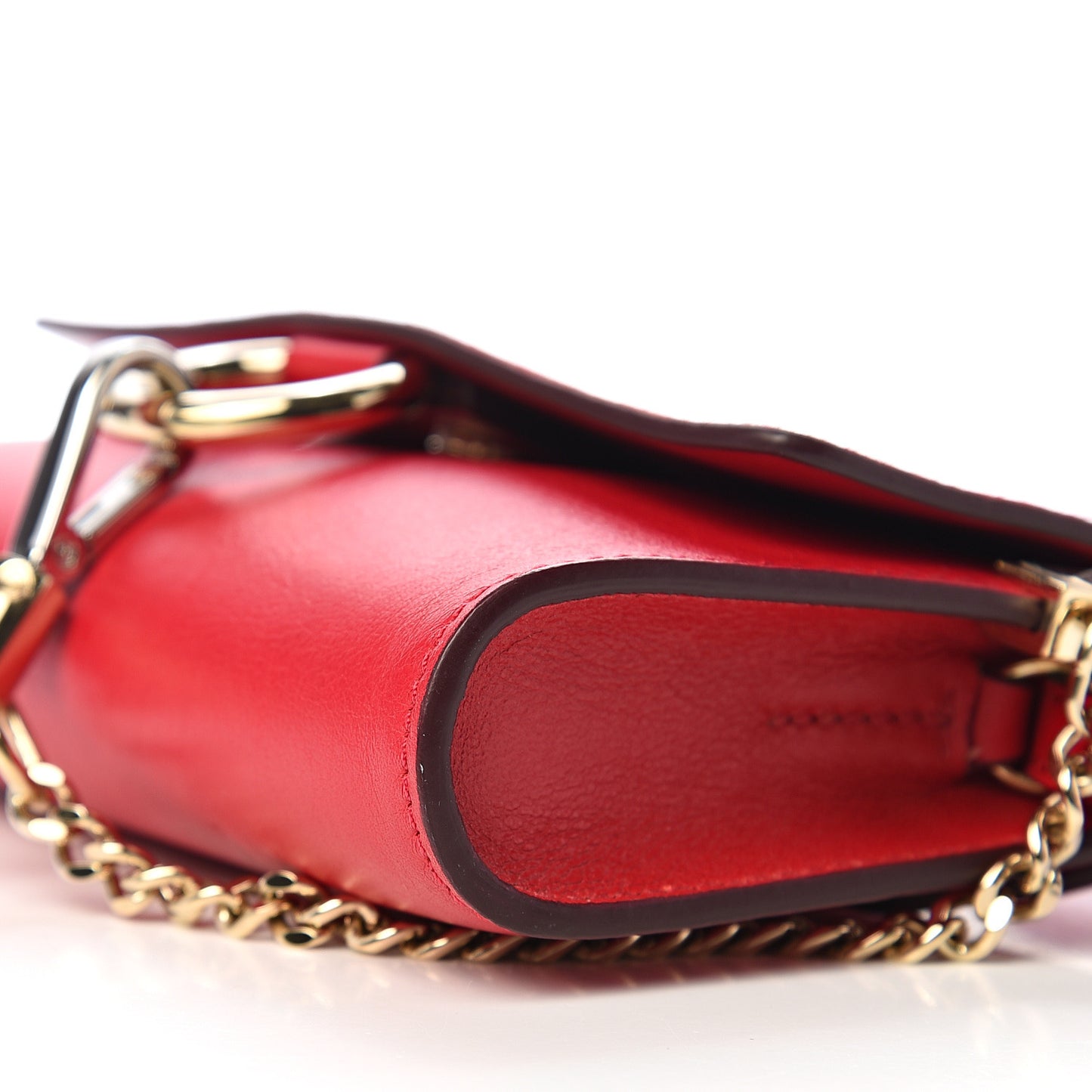 Suede Calfskin Mini Faye Shoulder Bag Tulip Red