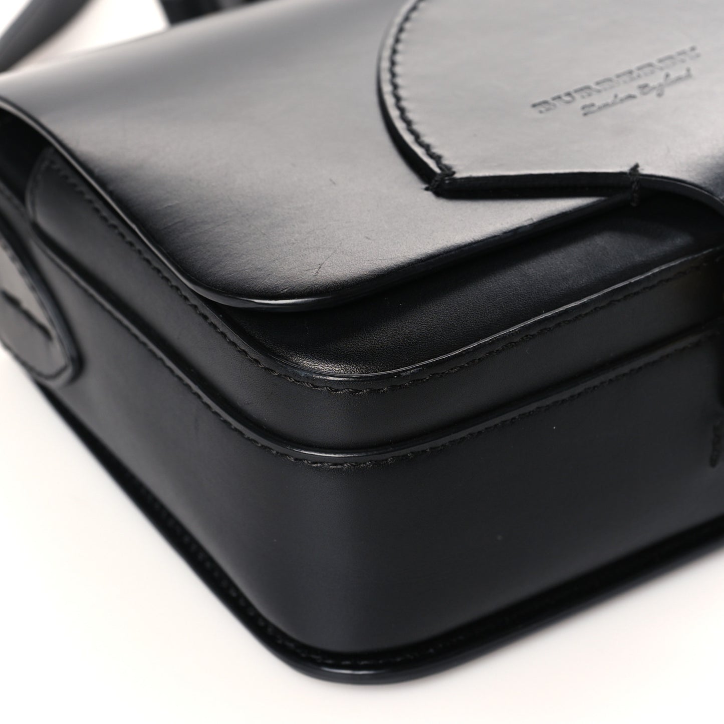 Smooth Calfskin Square Satchel Black