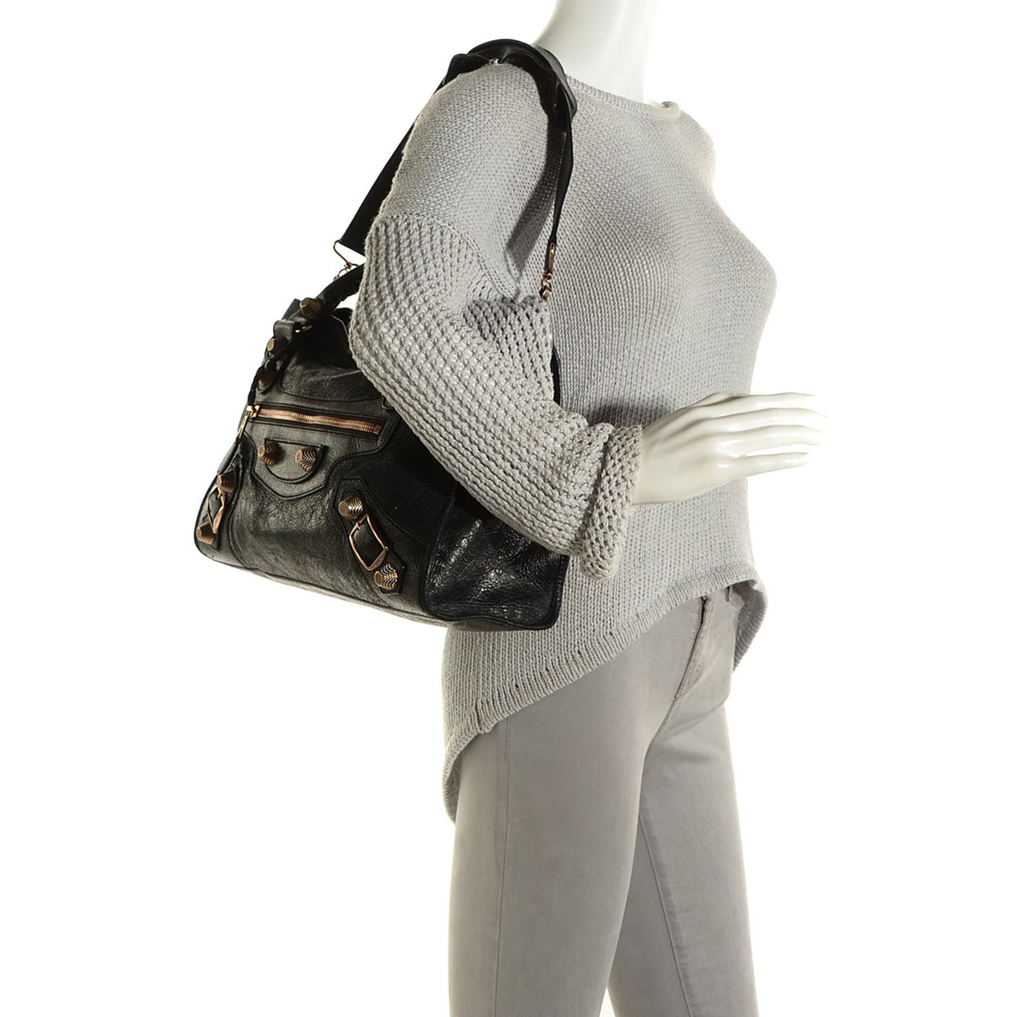 Agneau Giant 21 Rose Gold Hardware City Black