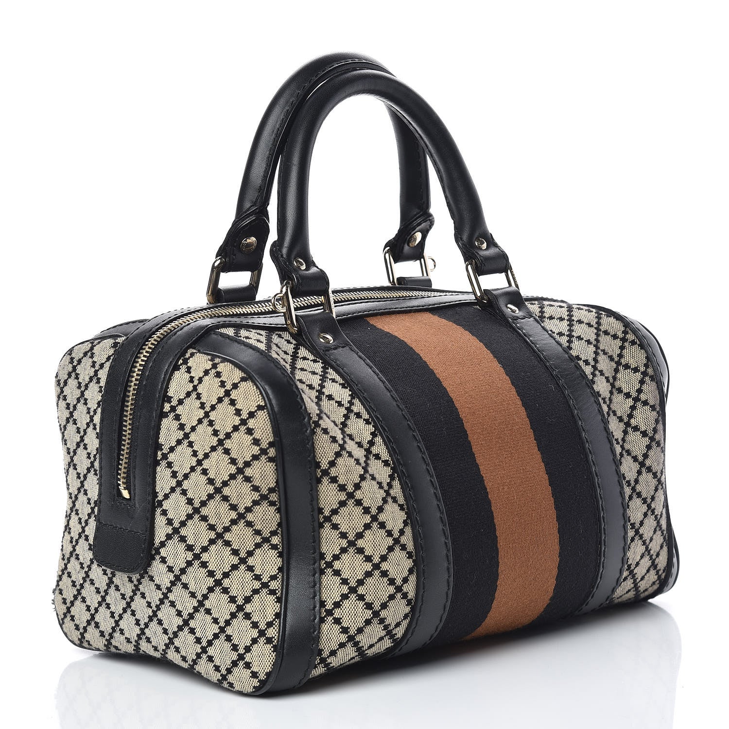 Gucci Diamante Vintage Web Small Boston Black 3 of 13