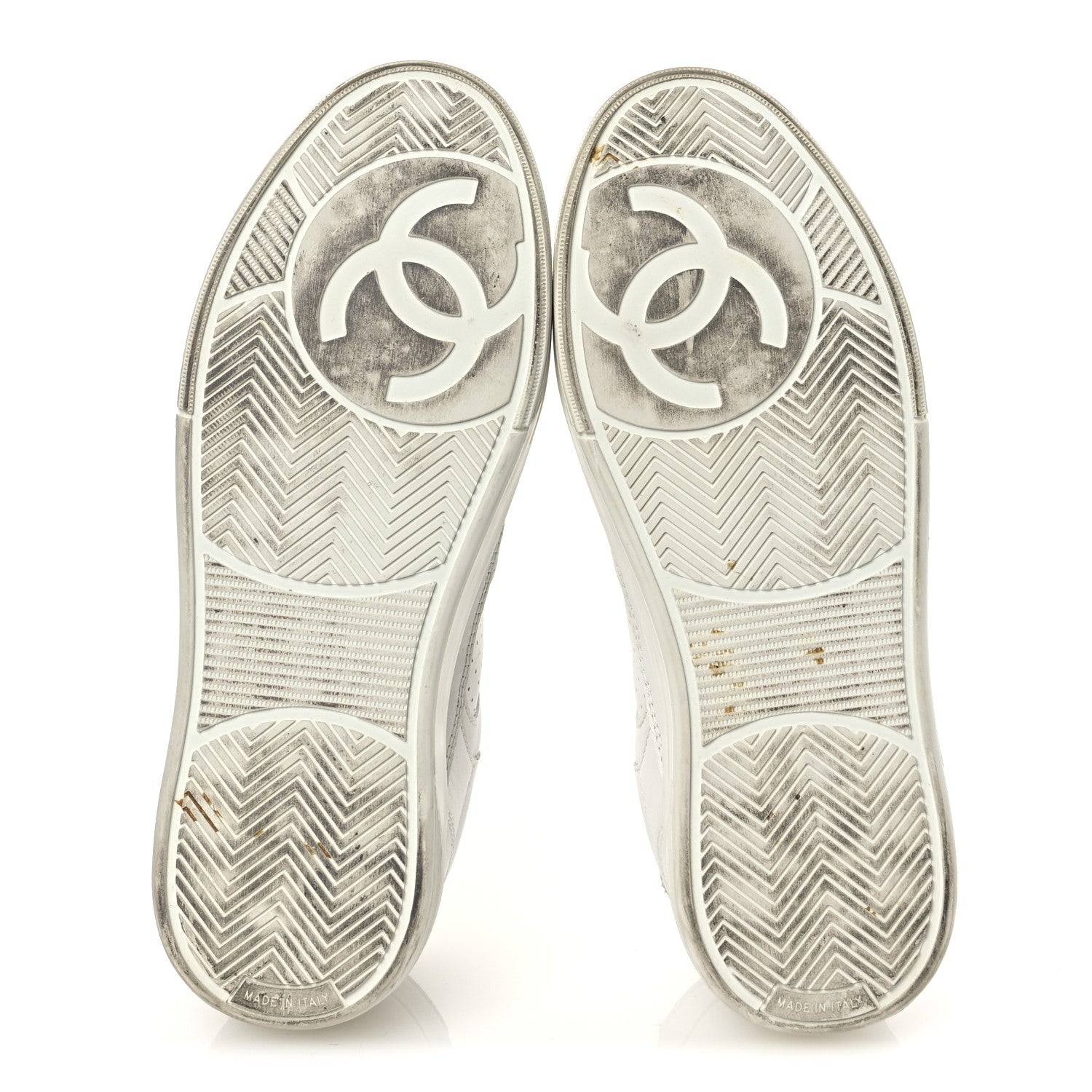 Chanel Calfskin Womens CC Sneakers 36.5 White 7 of 12