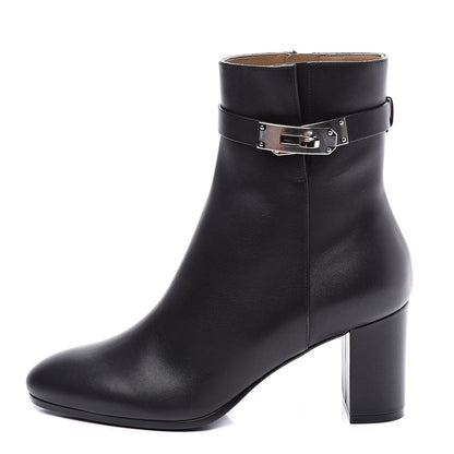 Hermes Calfskin Saint Germain Ankle Boots 37 Black 1 of 11