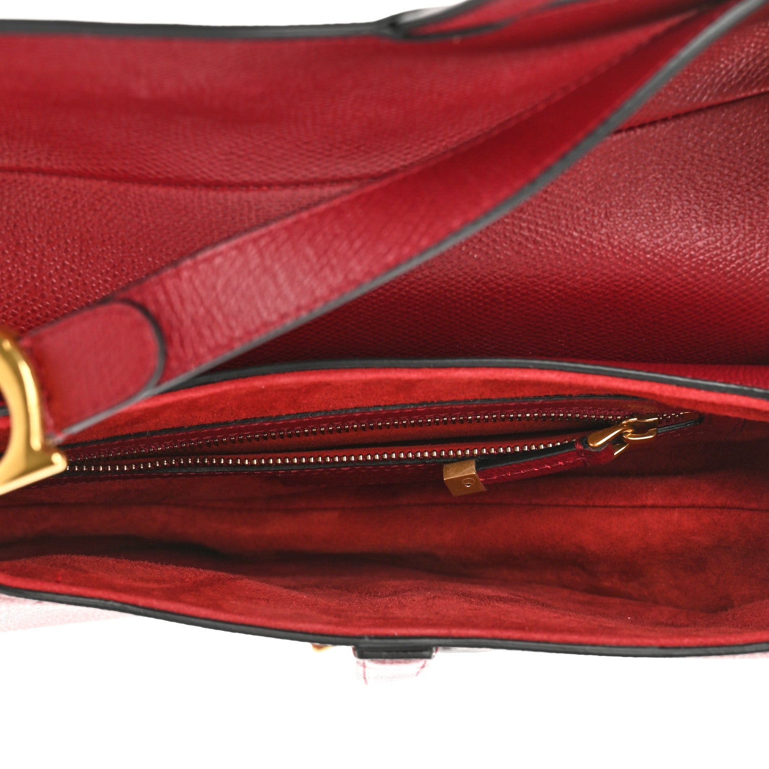 Christian Dior Grained Calfskin Saddle Bag Red 5 of 10