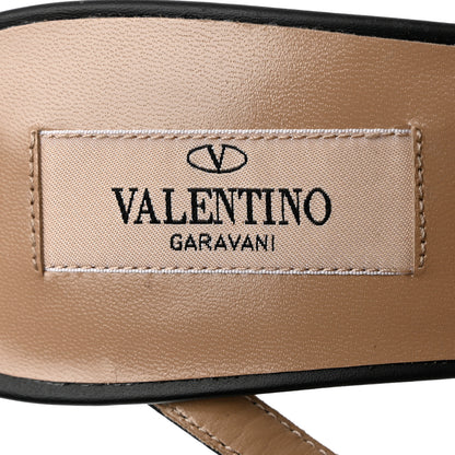 Valentino Garavani Pebbled Calfskin Rockstud Cross Strap 50mm Mules 39.5 Black 7 of 9