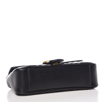 Gucci Calfskin Matelasse Small GG Marmont Shoulder Bag Black 4 of 8