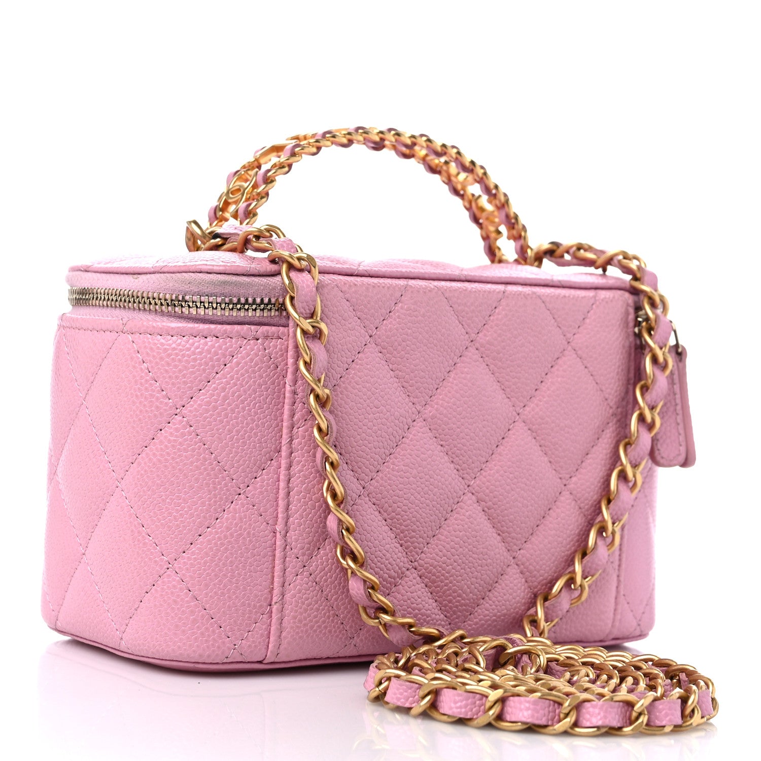 Chanel Shiny Caviar Quilted Pick Me Up Vanity Case Pink 3 of 11