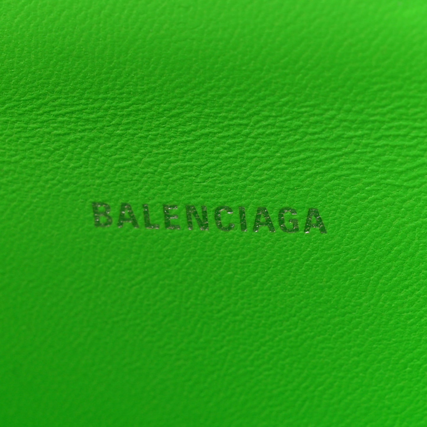 Shiny Box Calfskin Hourglass Top Handle Bag XS Acid Green