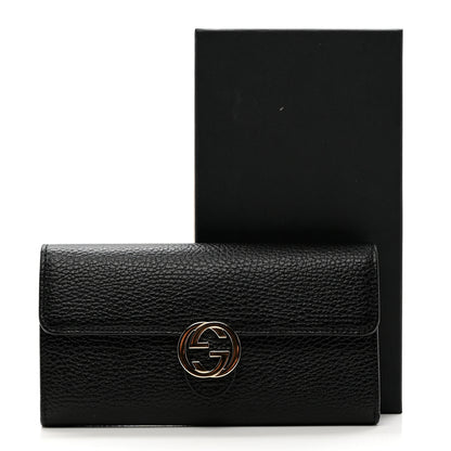 Gucci Dollar Calfskin Interlocking G Continental Wallet Black 8 of 8