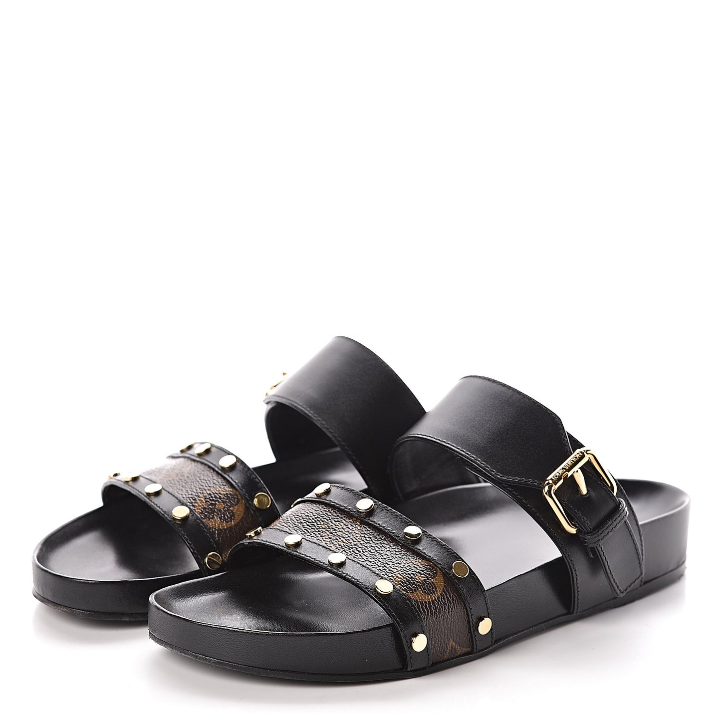 Bom Dia Flat Mule Sandals 37 Black