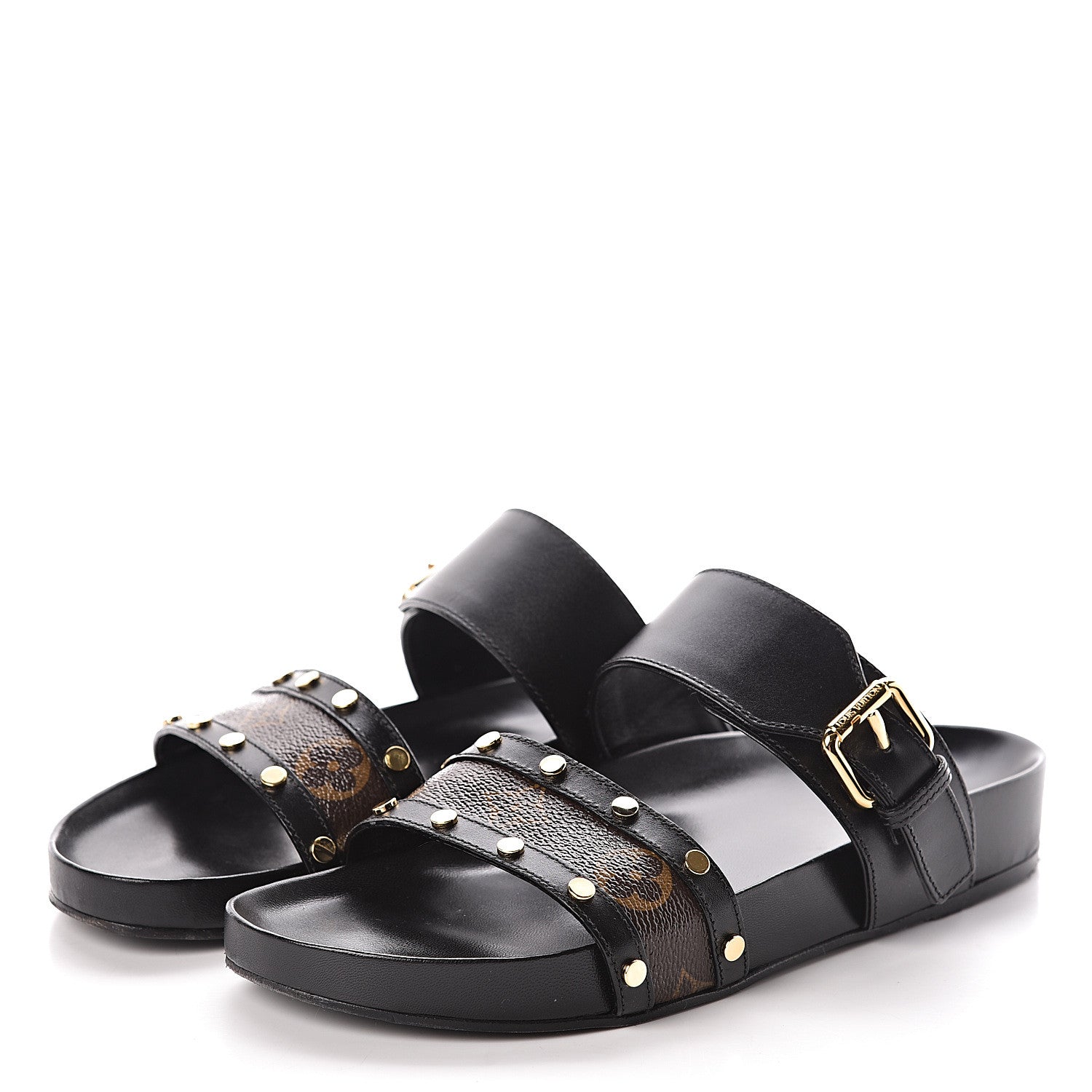 Louis Vuitton Bom Dia Flat Mule Sandals 37 Black 3 of 7