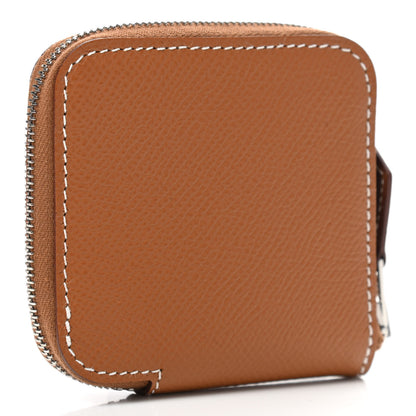 Hermes Epsom Silk'In Coin Purse Gold Bleu Navy Beige 3 of 7