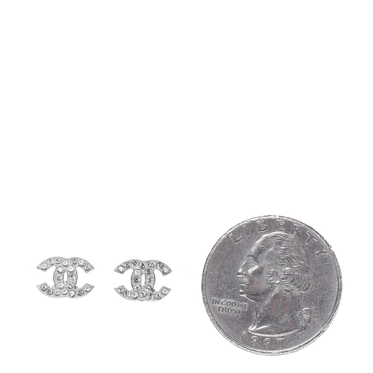 Crystal Mini Timeless CC Earrings Silver
