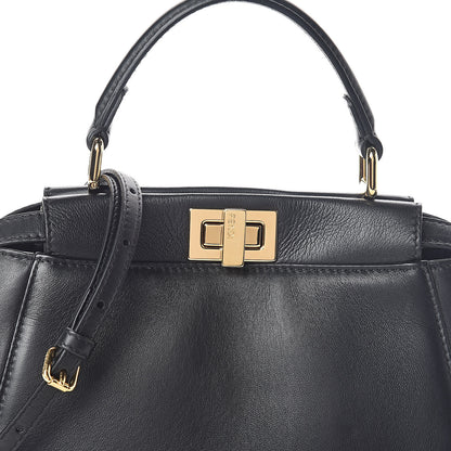Fendi Nappa Mini Peekaboo Iconic Satchel Black 8 of 10