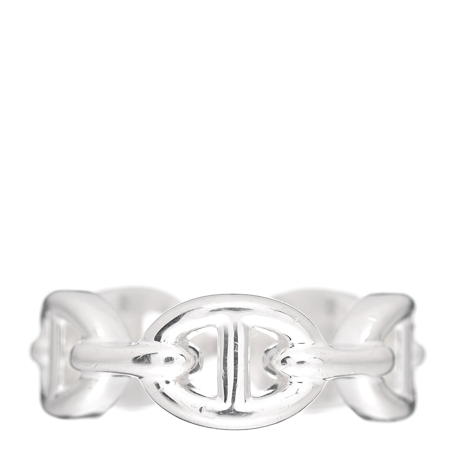 Hermes Sterling Silver PM Chaine d'Ancre Enchainee Band Ring 48 4.5 1 of 5