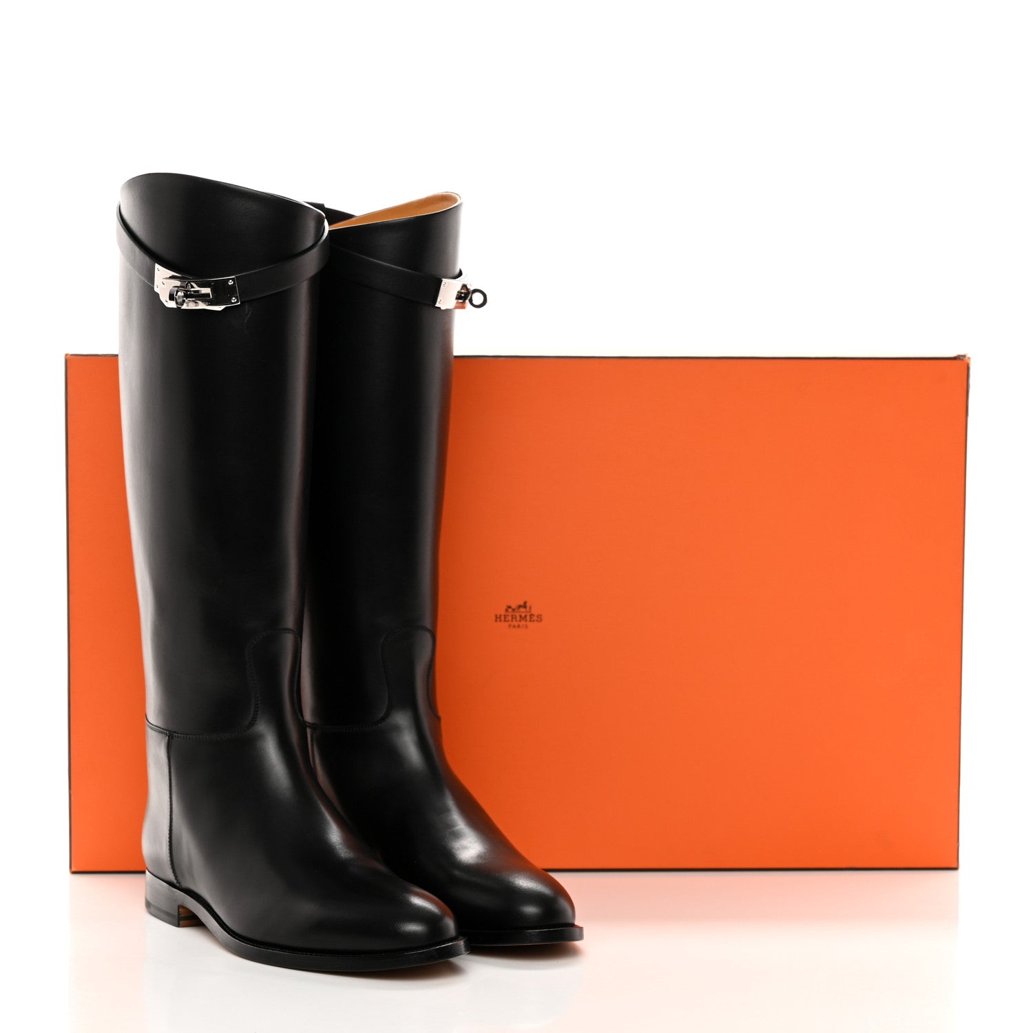 Hermes Box Kelly Jumping Boots 39 Black 9 of 9