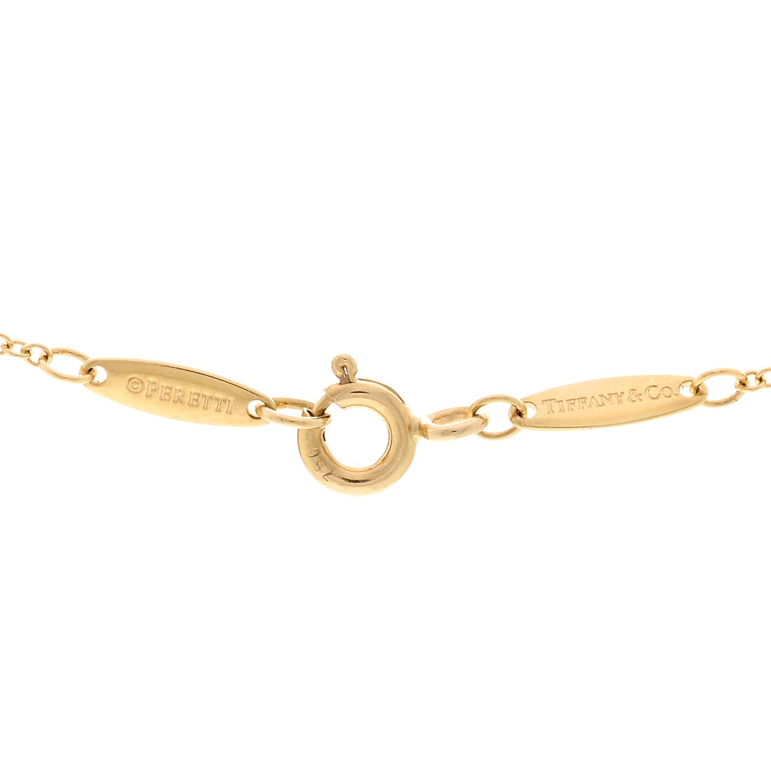 Tiffany 18K Yellow Gold Diamond .05ct Elsa Peretti Diamonds by the Yard Pendant Necklace 4 of 5