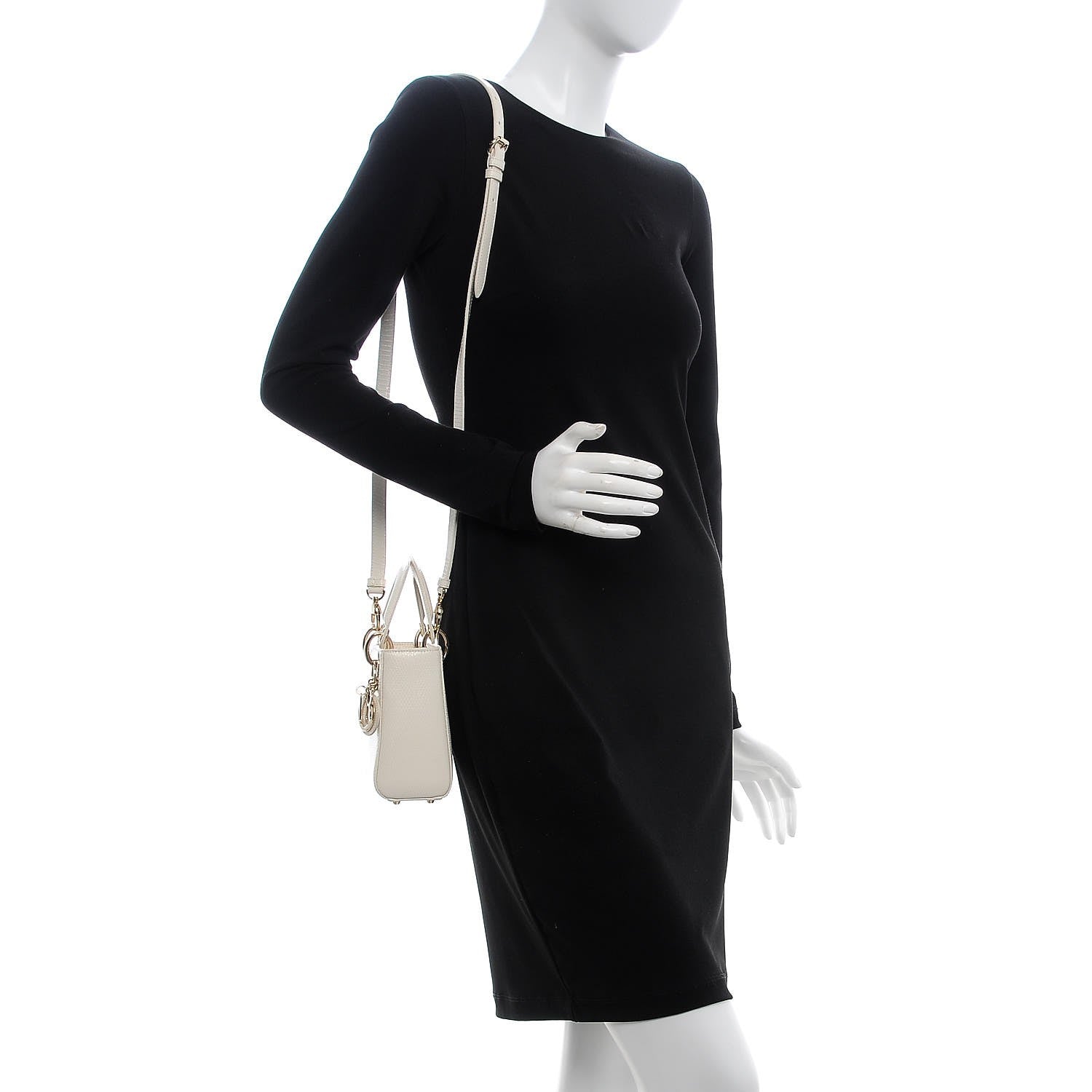 Christian Dior Lizard Mini Lady Dior White 293408 – FASHIONPHILE