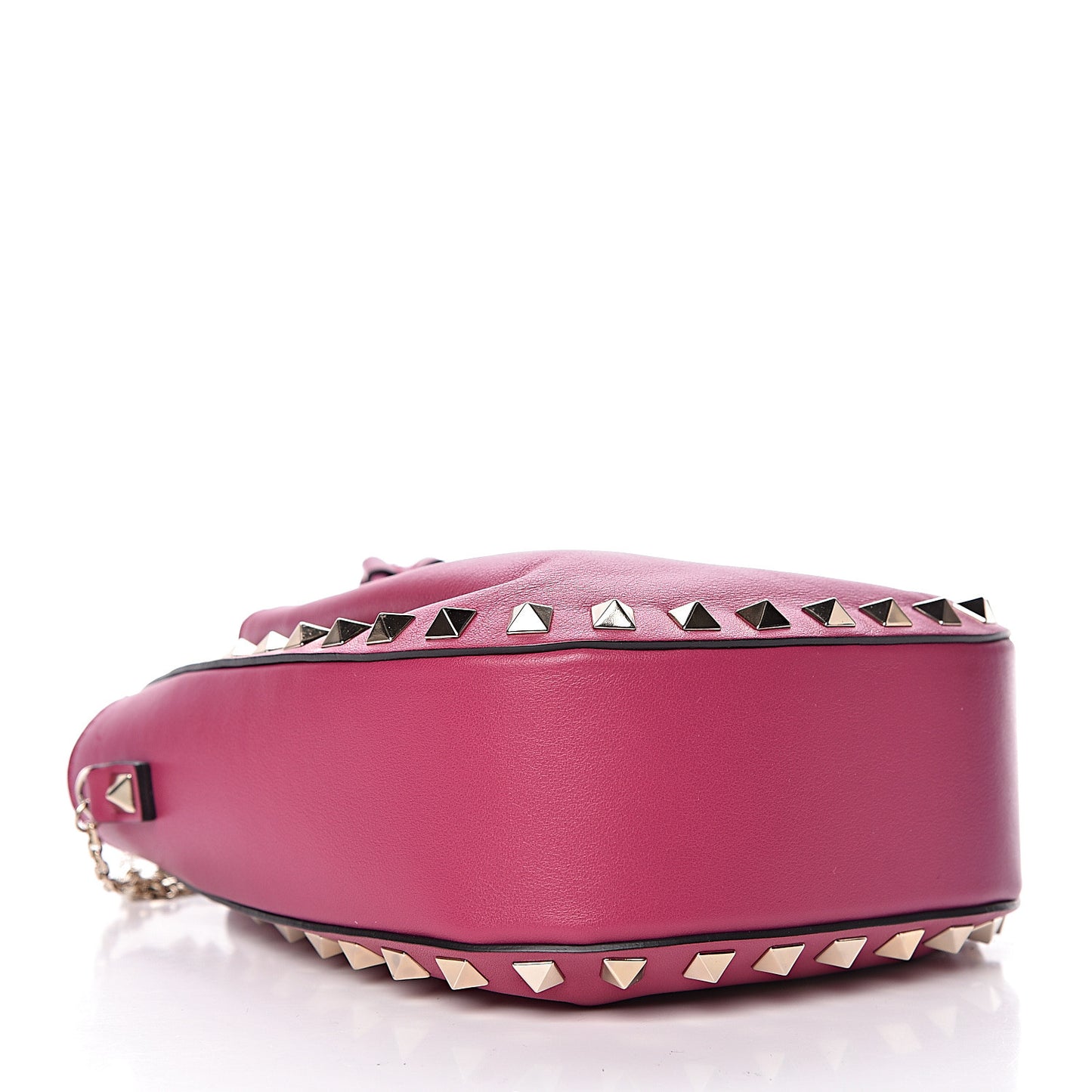 Vitello Mini Rockstud Chain Strap Bucket Bag Deep Cyclamin