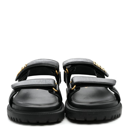 Christian Dior Lambskin Dioract 10mm Sandals 37 Black 2 of 9