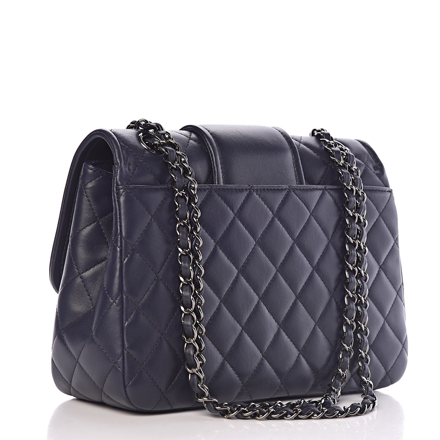 Chanel Lambskin Quilted Elementary Chic Flap Navy 3 of 13