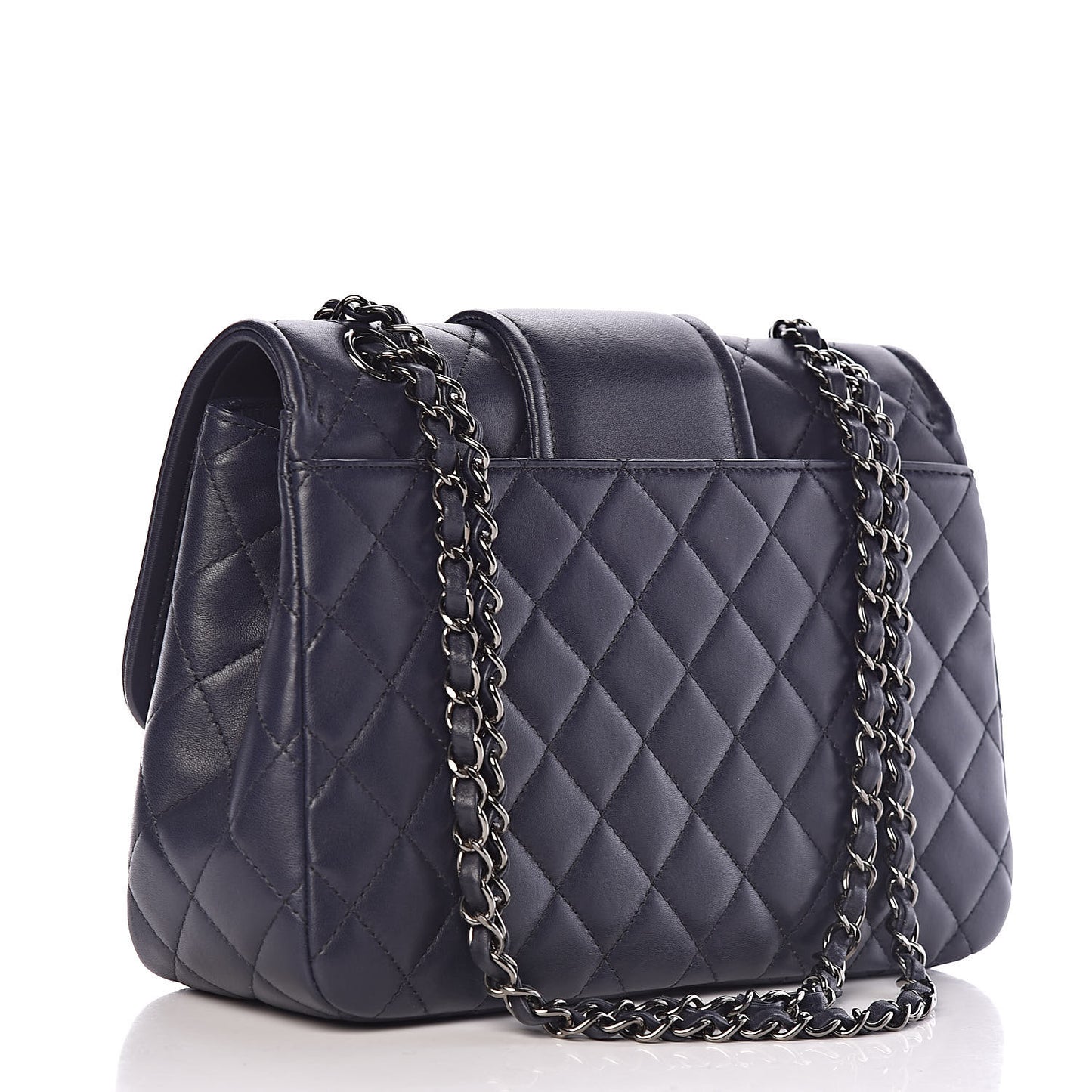 Lambskin Quilted Elementary Chic Flap Navy