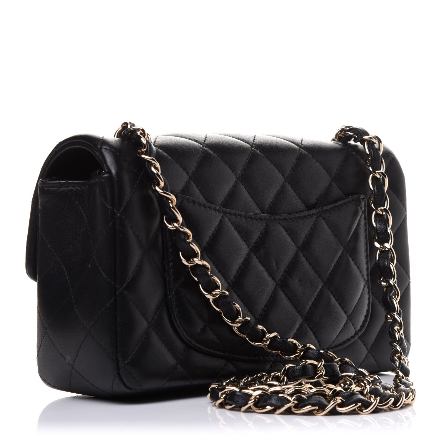 Chanel Lambskin Quilted Mini Rectangular Flap Black 3 of 14