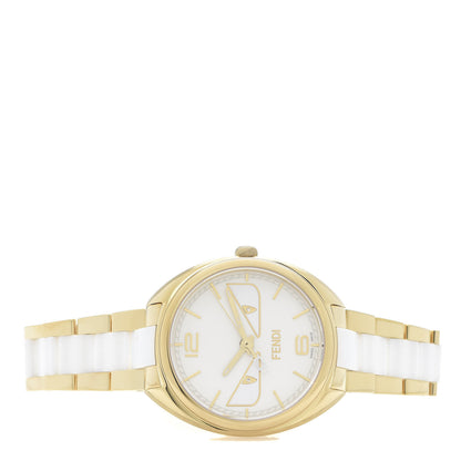 Fendi Stainless Steel Ceramic Diamond 34mm Momento Bugs Quartz Watch 3 of 6