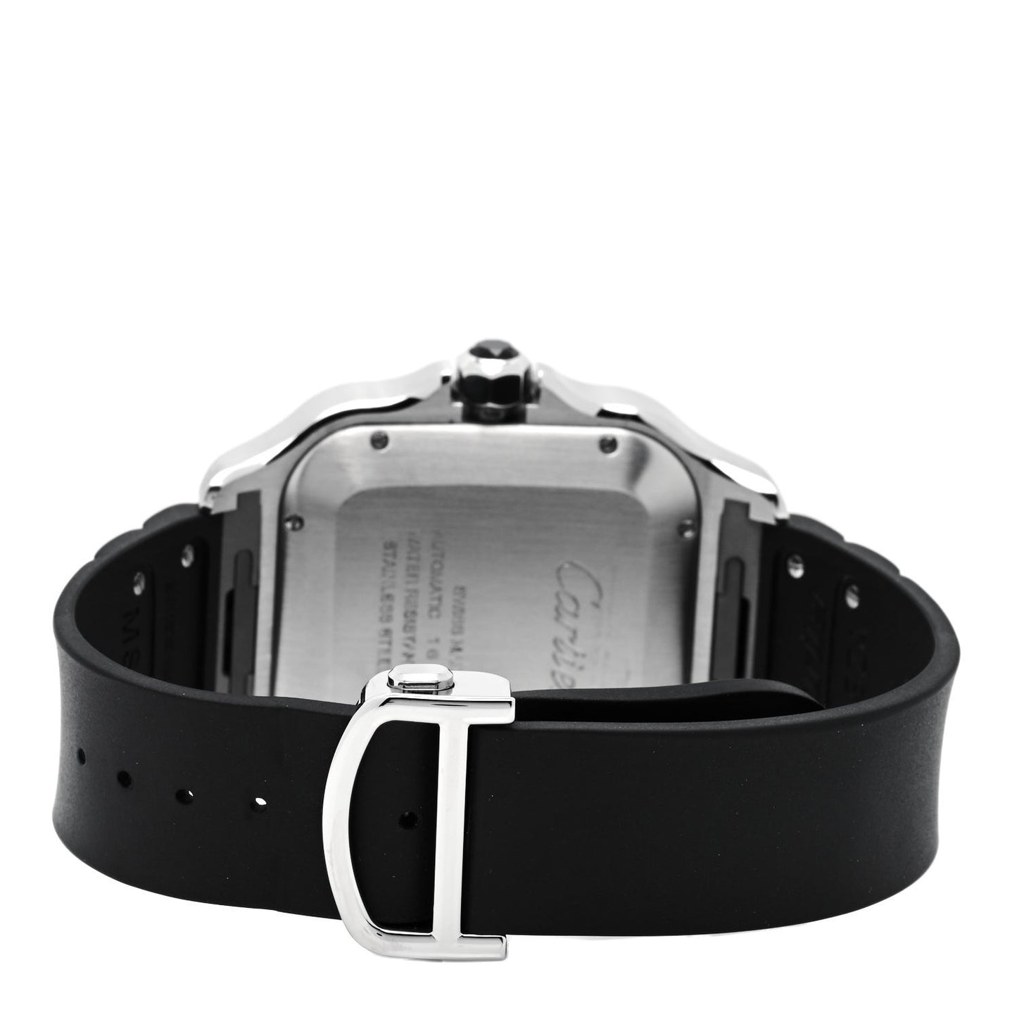 Stainless Steel Rubber 40mm Santos 100 Chronograph Automatic Watch Black