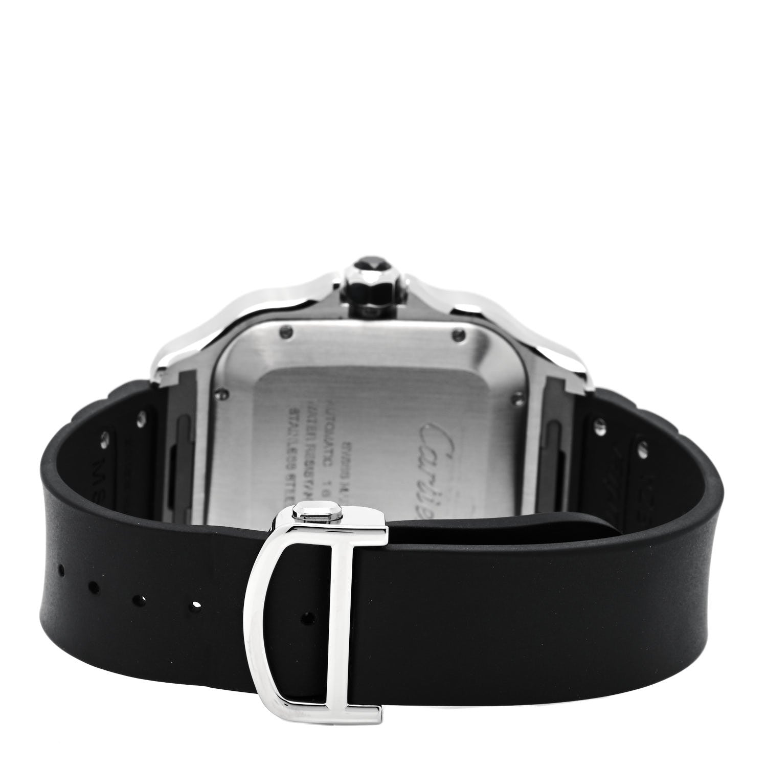Cartier Stainless Steel Rubber 40mm Santos 100 Chronograph Automatic Watch Black 3 of 5