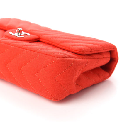 Chanel Jersey Chevron Quilted Medium Single Flap Red 7 of 10