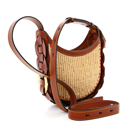 Chloe Calfskin Raffia Embroidered Small Darryl Hobo Brown 3 of 12